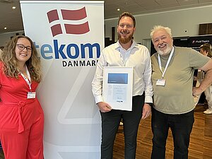 tekom Europe Ulf L. Andersson Award Committee members celebrating with prizewinner at NORDIC TechKomm Copenhagen